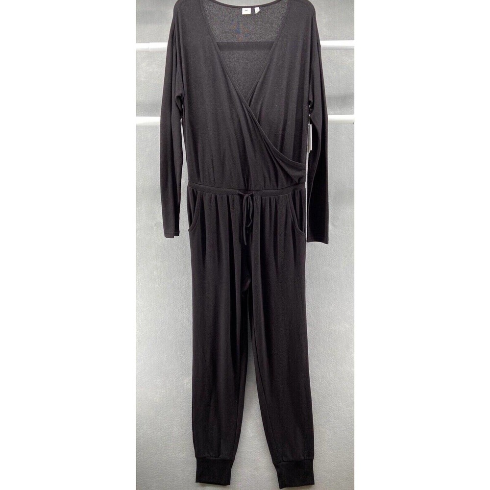 BP. Jumpsuit Womens‎ Medium Black Pant Romper Jogger Leg Long Sleeve NWT